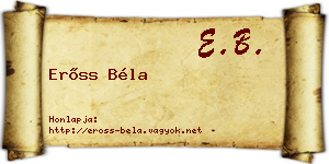 Erőss Béla névjegykártya